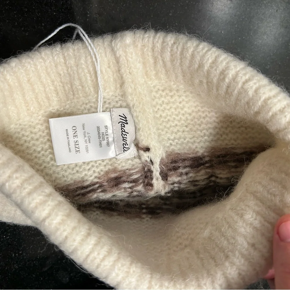 Madewell Fair Isle Cuffed Beanie, NWT - Picture 3 of 5